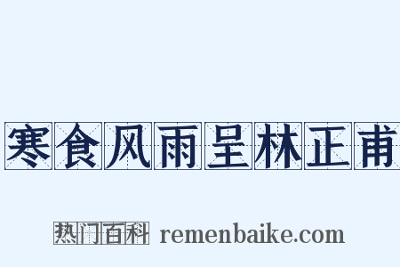 寒食风雨呈林正甫是什么意思的图片